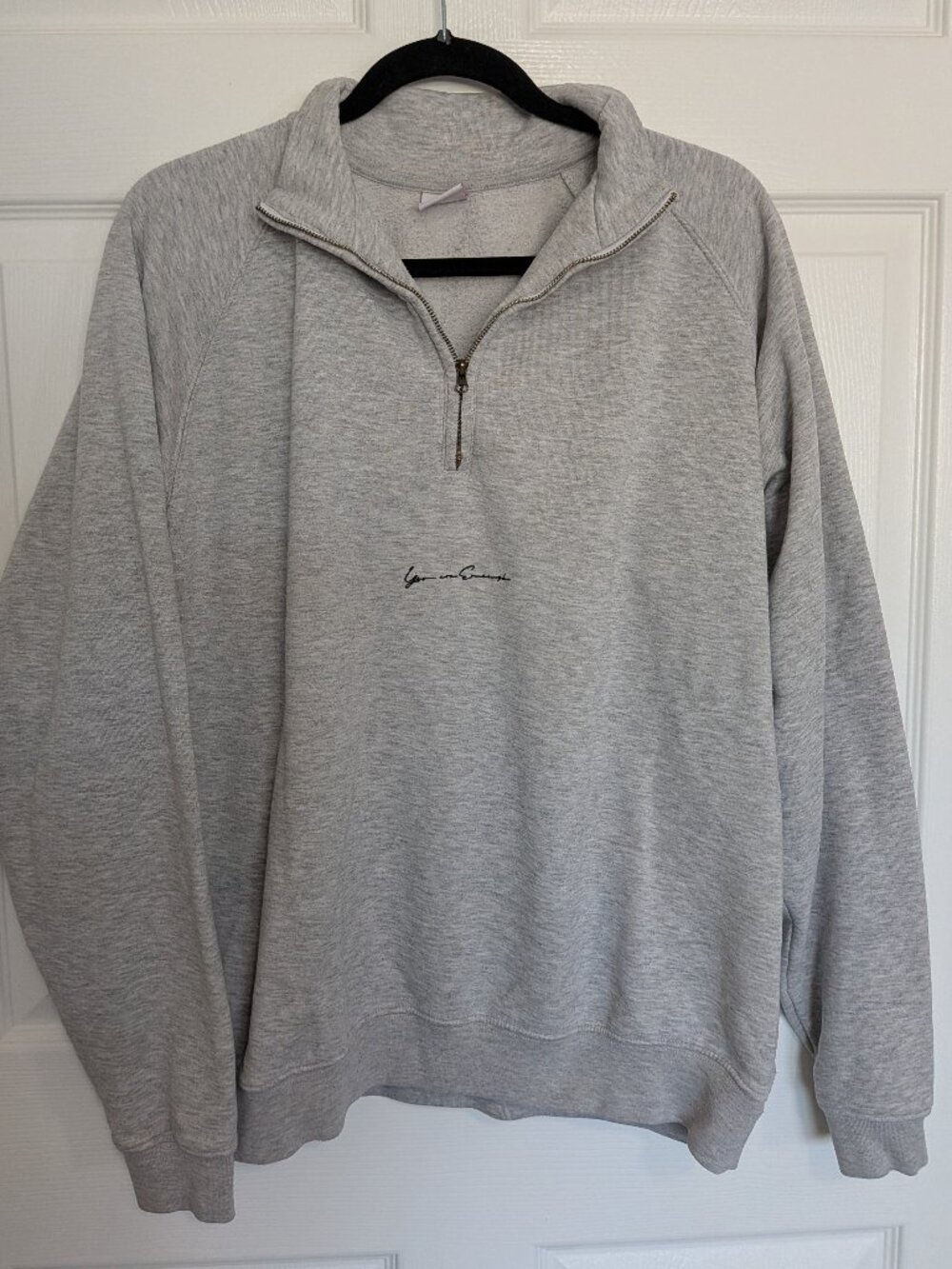 YAE You Are Enough Carys Whittaker Grey Half Zip Sweatshirt M